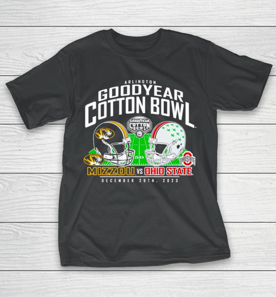 Missouri Tigers Vs. Ohio State Buckeyes 2023 Cotton Bowl Matchup T-Shirt
