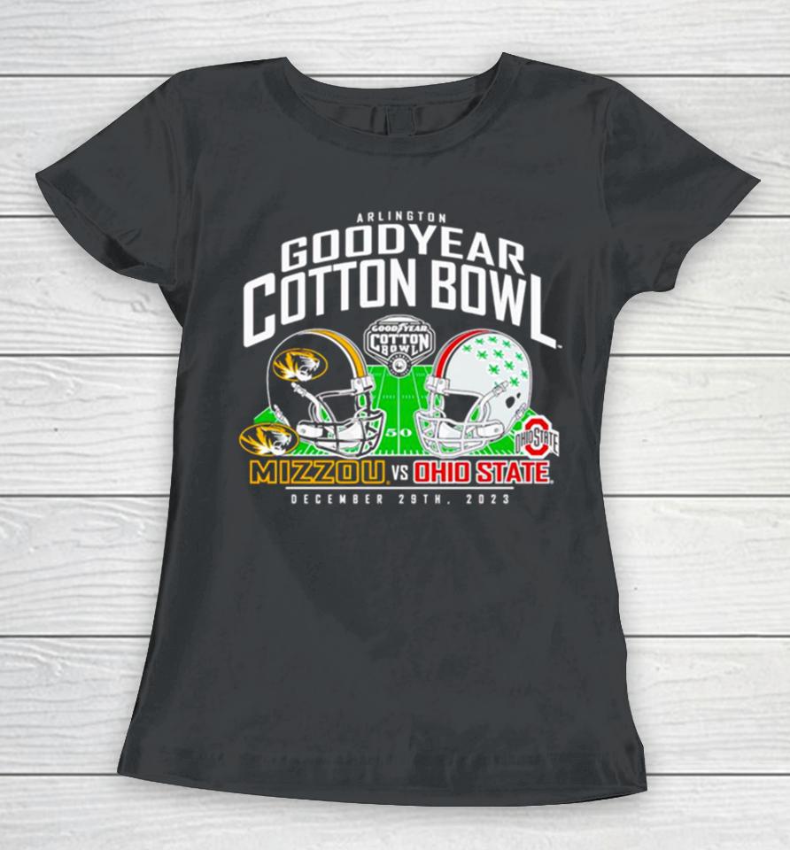 Missouri Tigers Vs. Ohio State Buckeyes 2023 Cotton Bowl Matchup Women T-Shirt