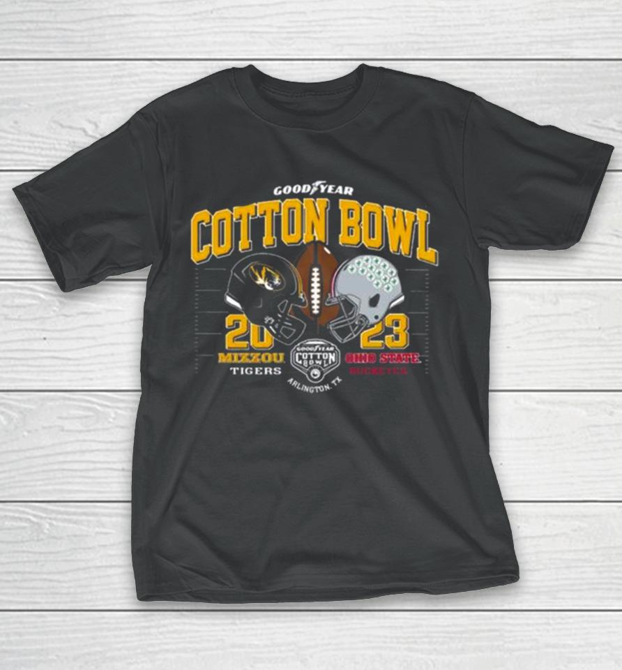 Missouri Tigers Vs Ohio State Buckeyes 2023 Goodyear Cotton Bowl Arlington Tx T-Shirt