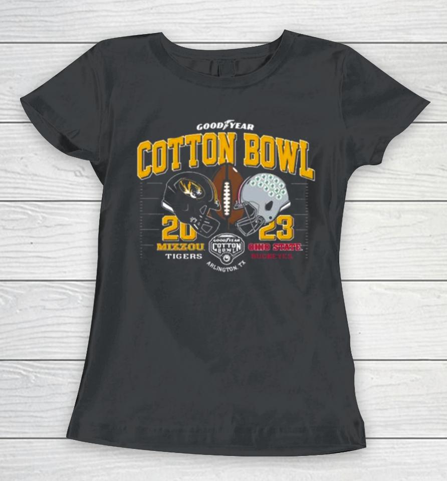 Missouri Tigers Vs Ohio State Buckeyes 2023 Goodyear Cotton Bowl Arlington Tx Women T-Shirt