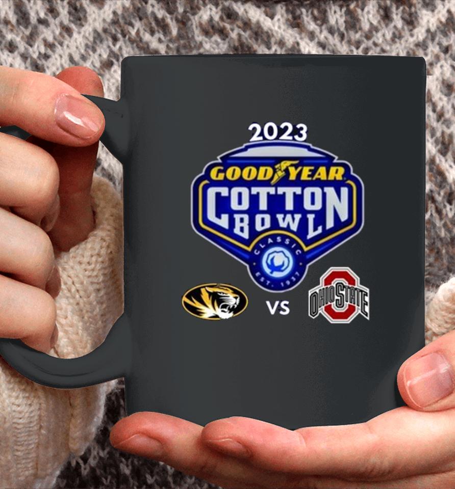Missouri Tigers Vs Ohio State Buckeyes 2023 Goodyears Cotton Bowl Matchup Coffee Mug
