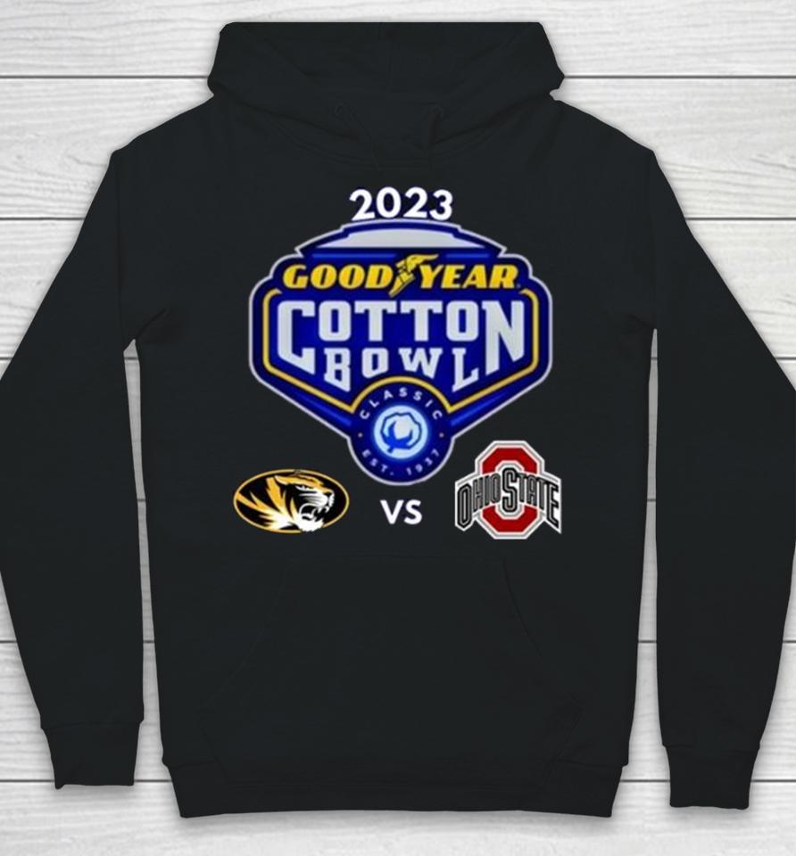 Missouri Tigers Vs Ohio State Buckeyes 2023 Goodyears Cotton Bowl Matchup Hoodie