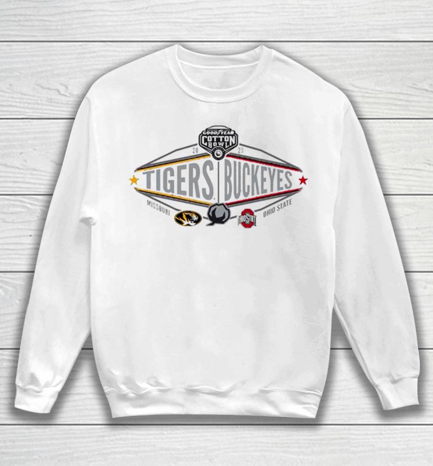 Missouri Tigers Vs Ohio State Buckeyes Goodyear Cotton Bowl 2023 Sweatshirt