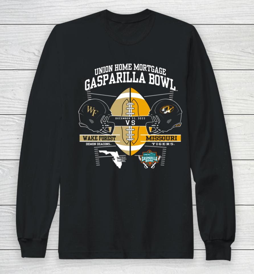 Missouri Tigers Vs Wake Forest Football 2022 Gasparilla Bowl Matchup Long Sleeve T-Shirt
