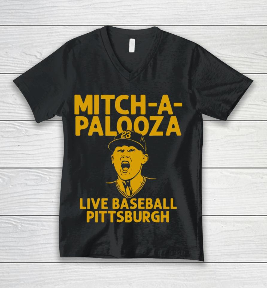 Mitch Keller Mitch A Palooza Live Baseball Pittsburgh Pirates Unisex V-Neck T-Shirt