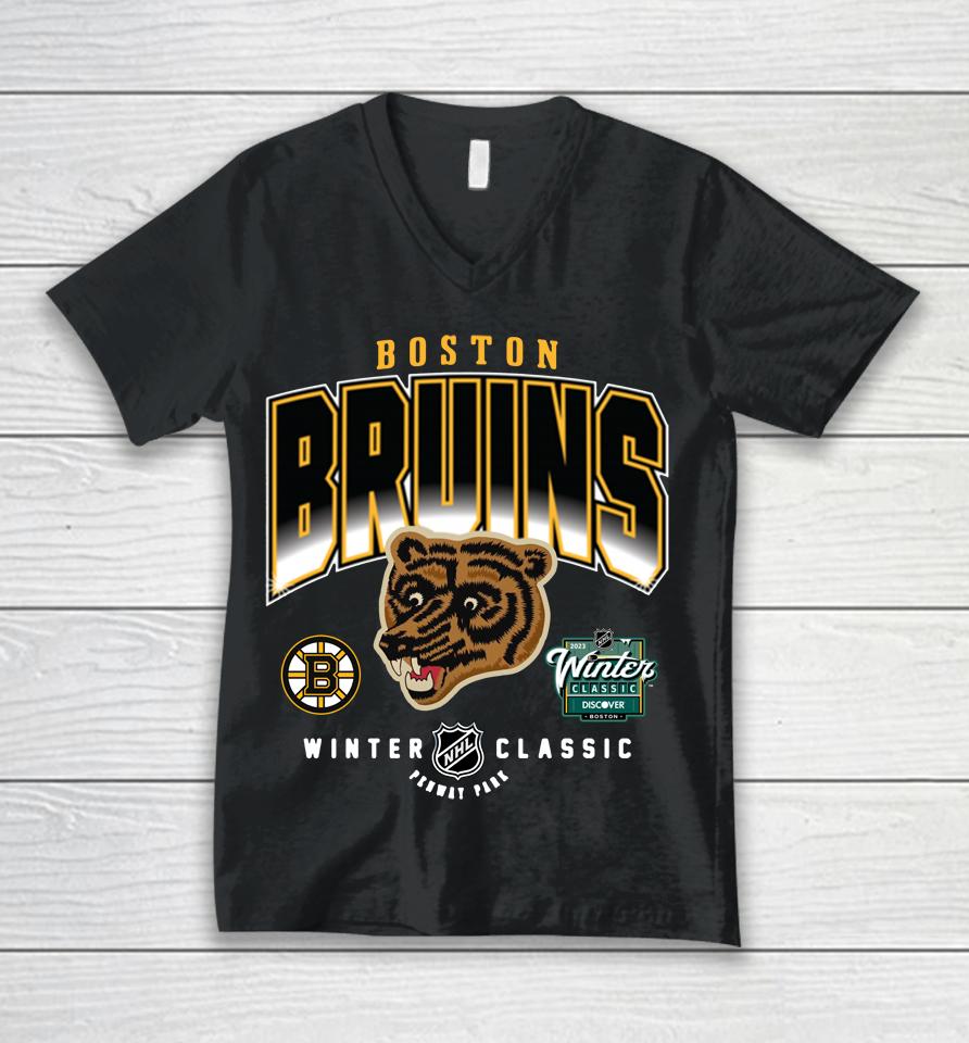 Mitchell And Ness Boston Bruins 2023 Nhl Winter Classic Unisex V-Neck T-Shirt
