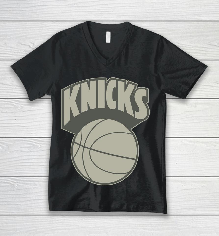 Mitchell And Ness Knicks Unisex V-Neck T-Shirt