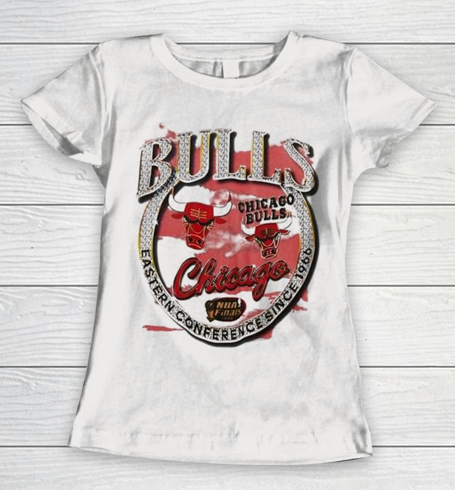Mitchell &Amp; Ness Tan Chicago Bulls Hardwood Classics Vintage Soul Crown Jewels Women T-Shirt