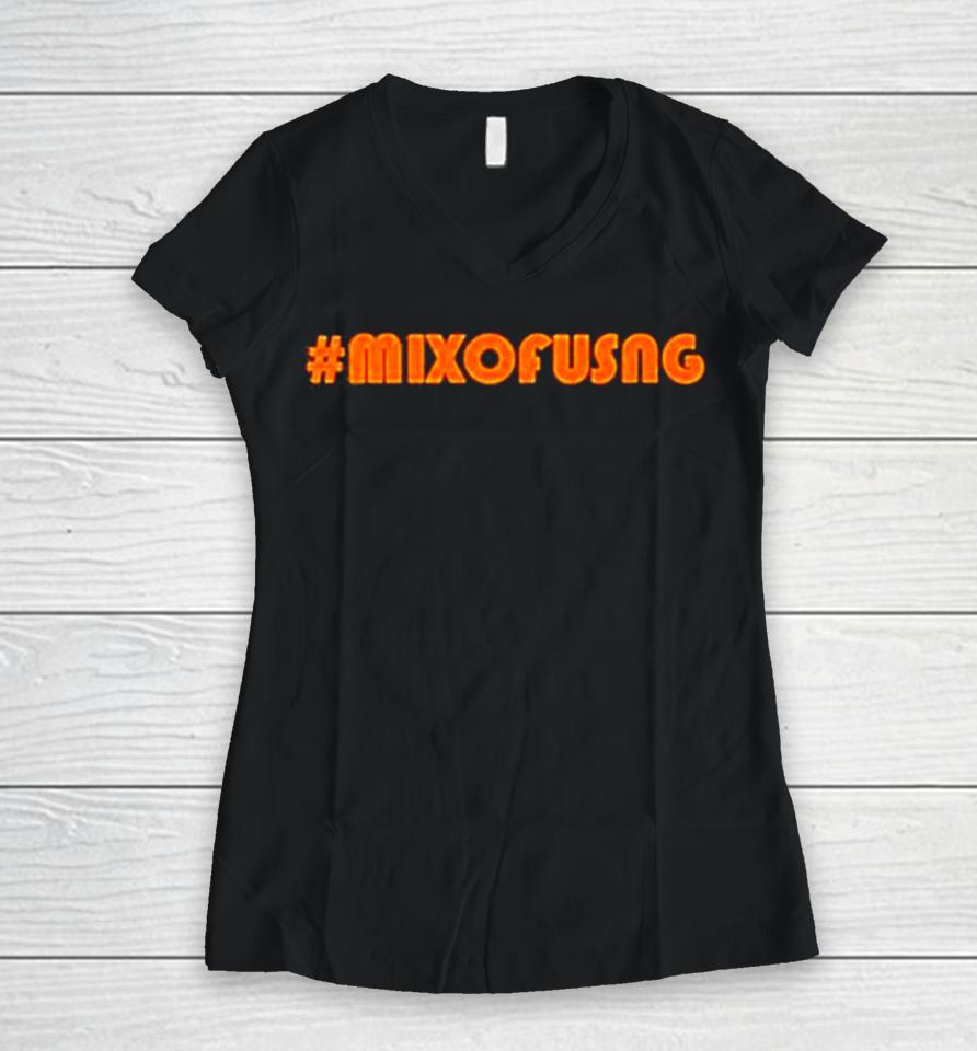 #Mixofusng Women V-Neck T-Shirt