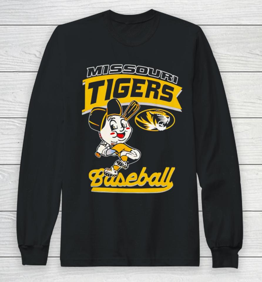 Mizzou Tigers Baseball Head Player Tiger Long Sleeve T-Shirt