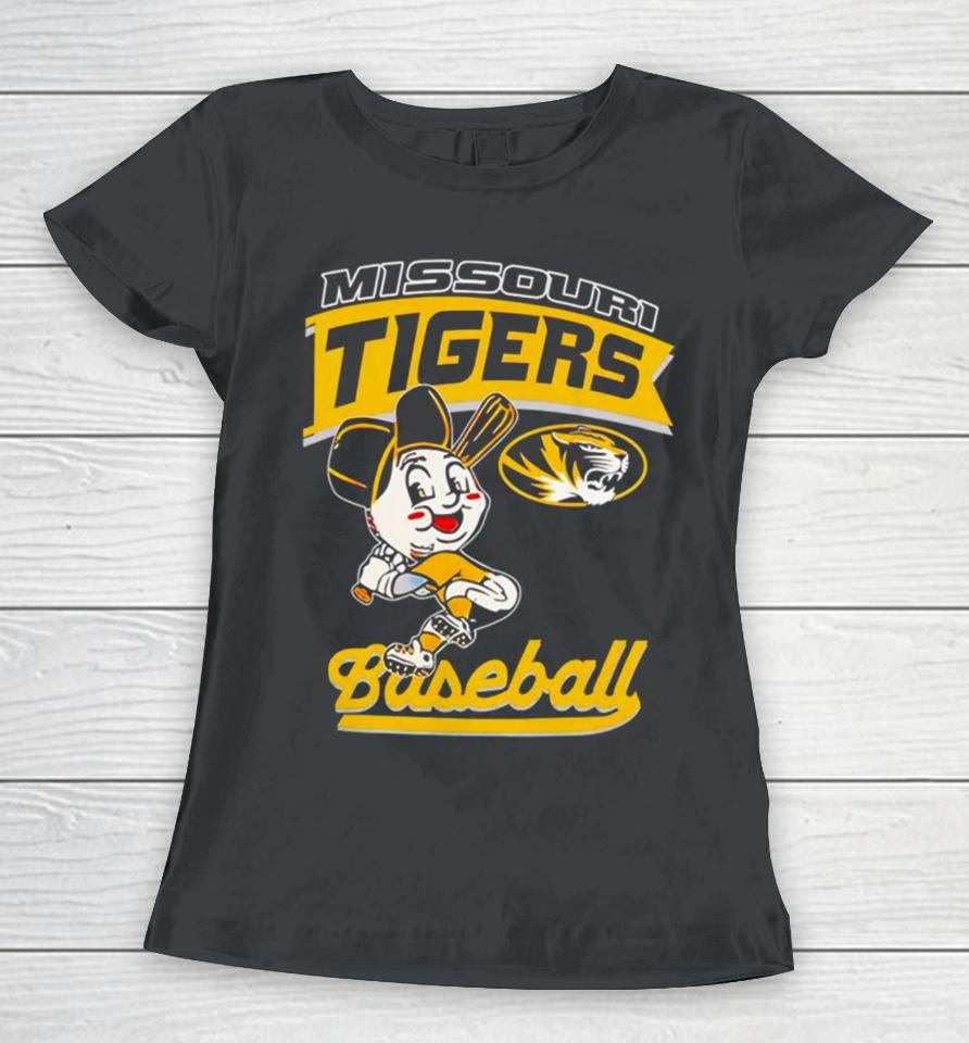 Mizzou Tigers Baseball Head Player Tiger Women T-Shirt