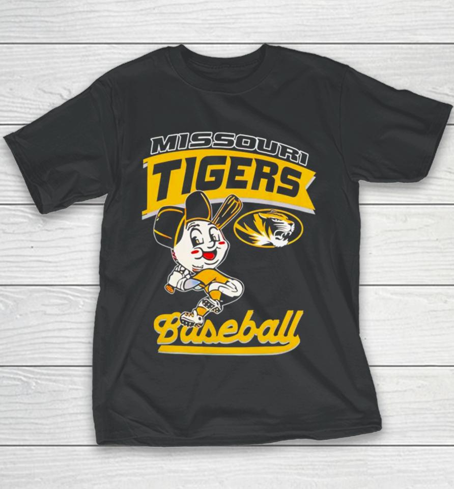 Mizzou Tigers Baseball Head Player Tiger Youth T-Shirt