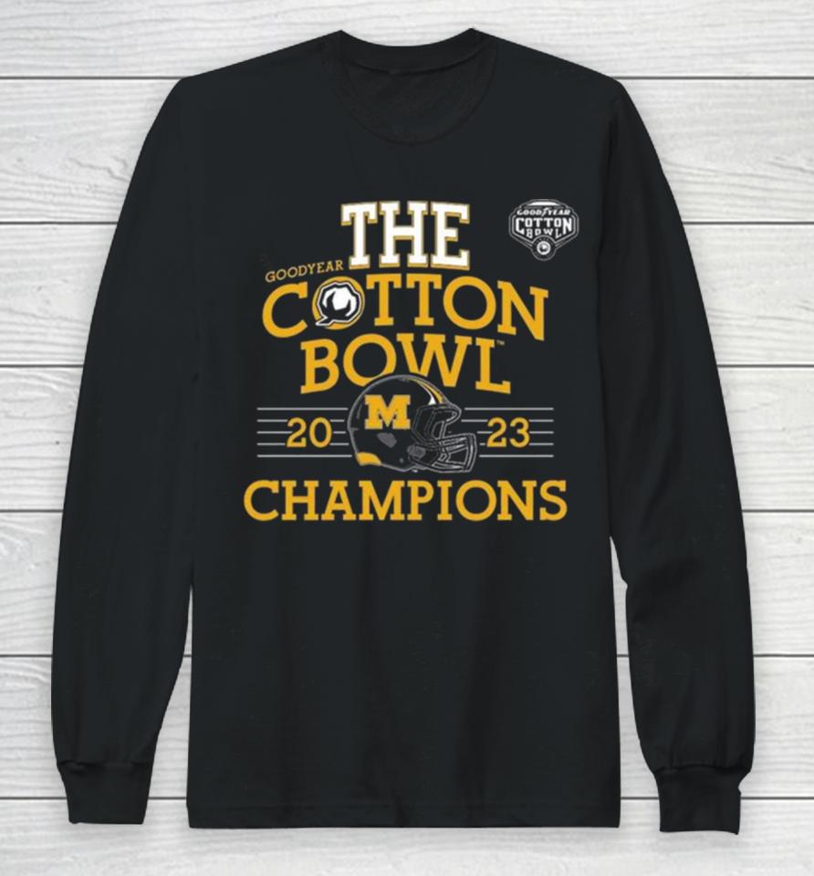 Mizzou Tigers The Goodyear Cotton Bowl 2023 Champions Helmet Long Sleeve T-Shirt