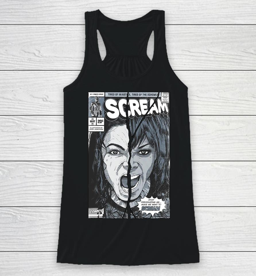 Mj History Scream Tired Of Injustice Tired Of The Schemes Racerback Tank