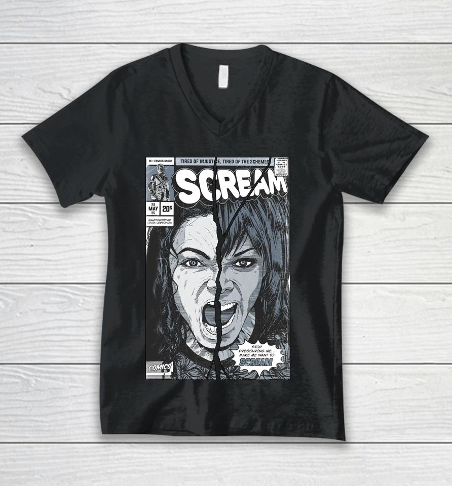 Mj History Scream Tired Of Injustice Tired Of The Schemes Unisex V-Neck T-Shirt