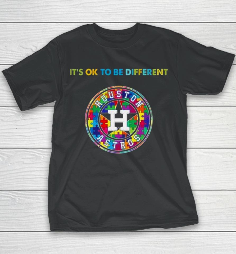 Mlb 2023 Houston Astros Autism It’s Ok To Be Different Youth T-Shirt
