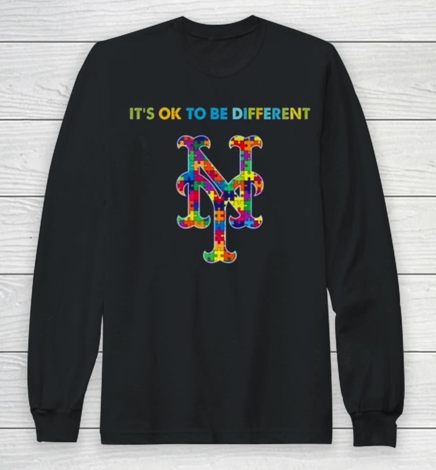 Mlb 2023 New York Mets Autism It’s Ok To Be Different Long Sleeve T-Shirt