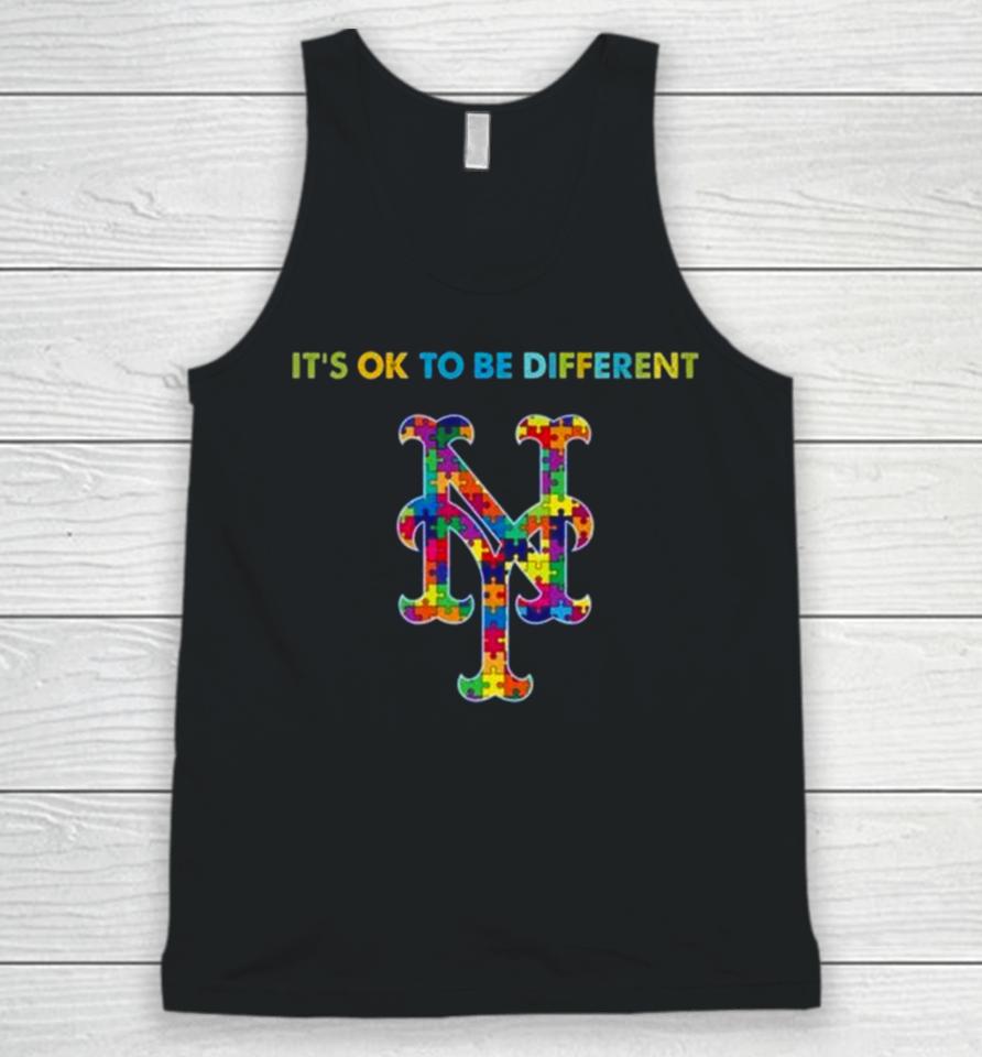 Mlb 2023 New York Mets Autism It’s Ok To Be Different Unisex Tank Top