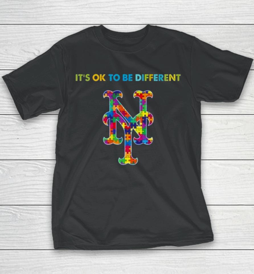 Mlb 2023 New York Mets Autism It’s Ok To Be Different Youth T-Shirt