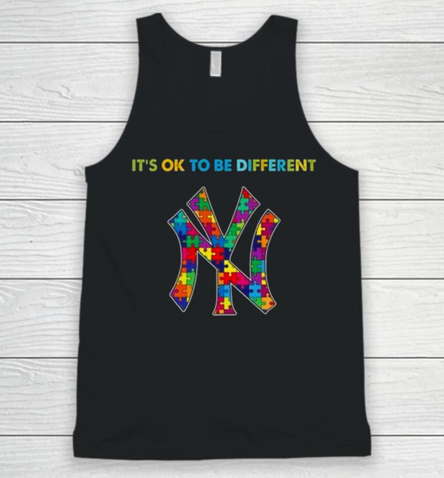 Mlb 2023 New York Yankees Autism It’s Ok To Be Different Unisex Tank Top