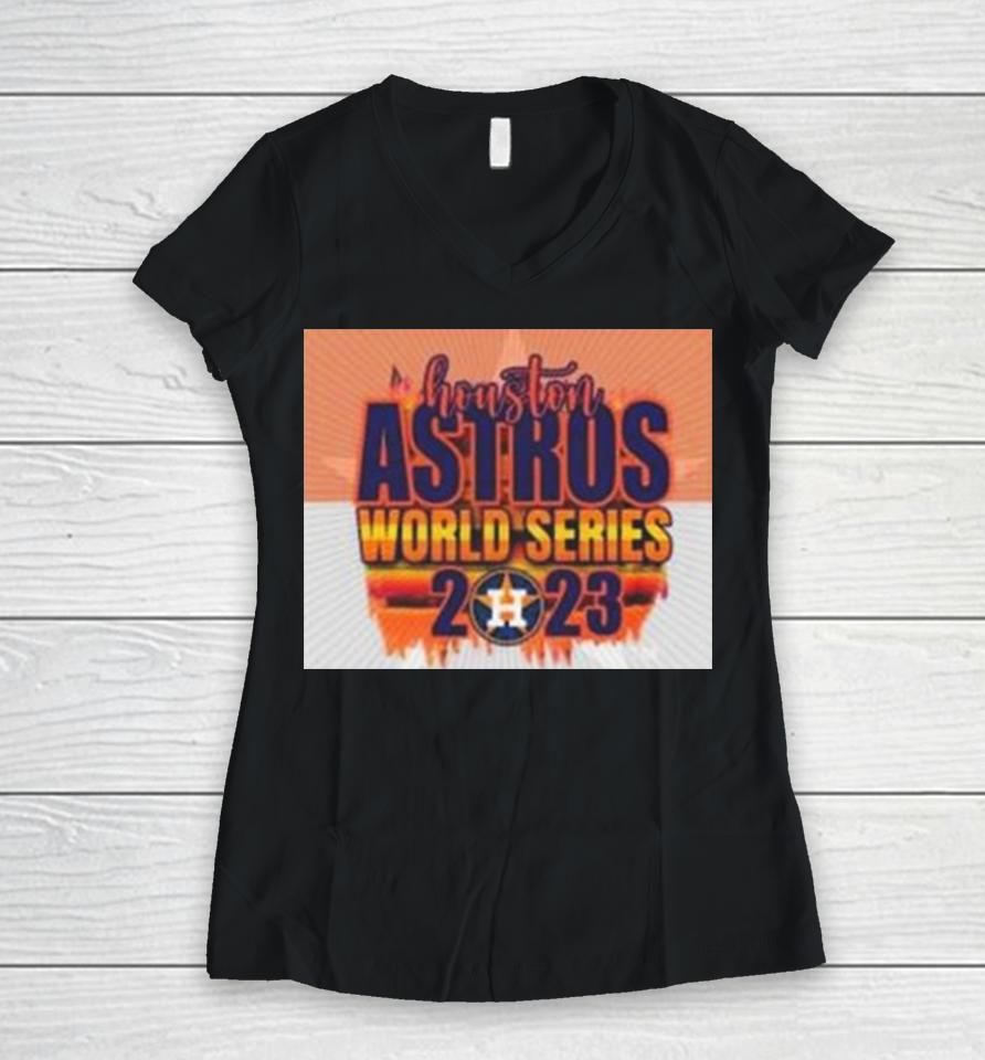 Mlb Houston Astros 2023 World Series Women V-Neck T-Shirt