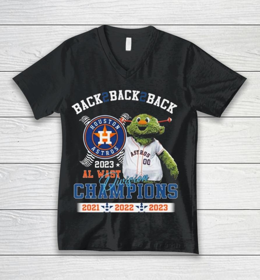 Mlb Houston Astros Back2Back2Back 2023 Al East Division Champions 2021 2022 2023 Unisex V-Neck T-Shirt
