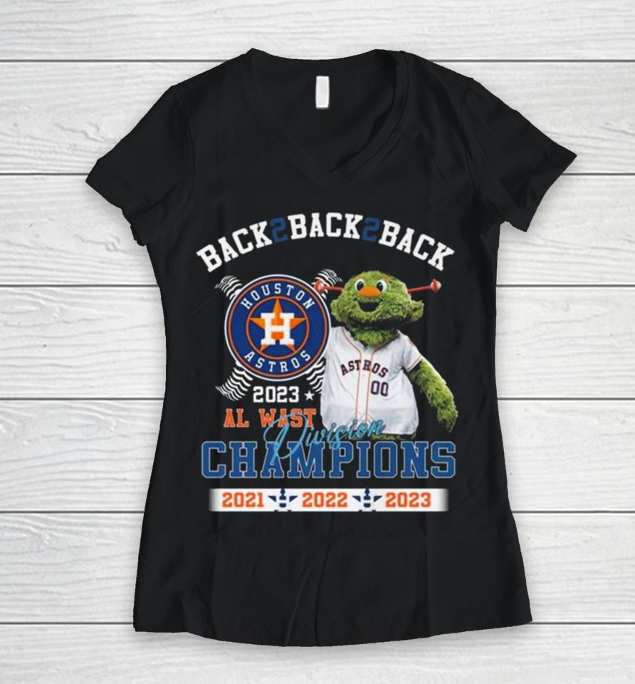 Mlb Houston Astros Back2Back2Back 2023 Al East Division Champions 2021 2022 2023 Women V-Neck T-Shirt