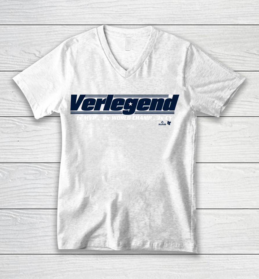 Mlb Houston Astros Justin Verlander Verlegend Unisex V-Neck T-Shirt