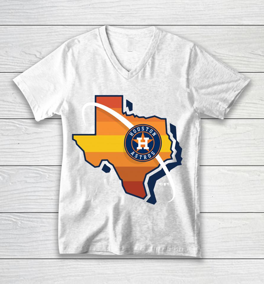 Mlb Men's Houston Astros Orange Hometown Unisex V-Neck T-Shirt