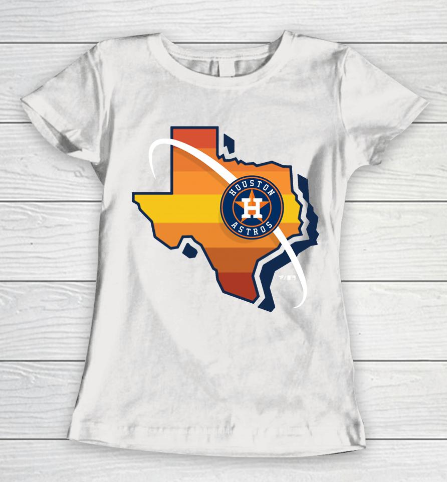 Mlb Men's Houston Astros Orange Hometown Women T-Shirt