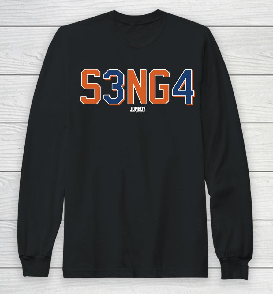 Mlb New York Mets Kodai Senga 34 Long Sleeve T-Shirt