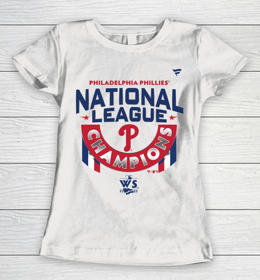 Mlb Philadelphi Phillies Fanatics Branded White 2022 National League Champions Women T-Shirt