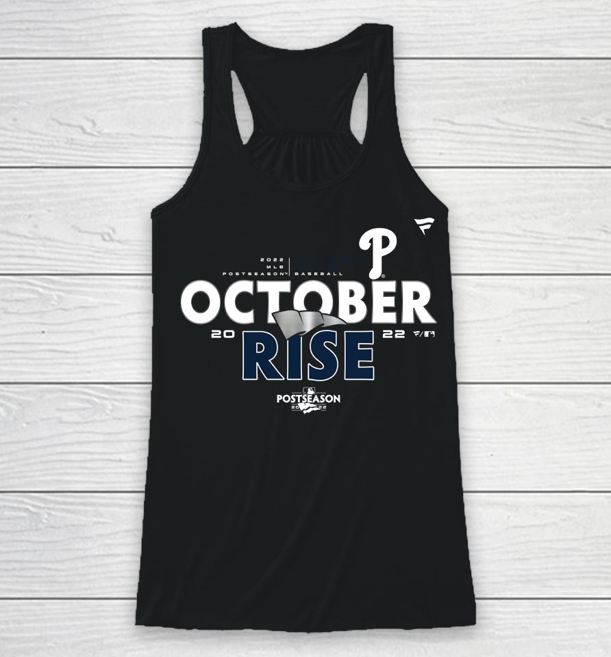 Mlb Philadelphia Phillies 2022 Clinched Postseason October Rise Ring The Bell Racerback Tank