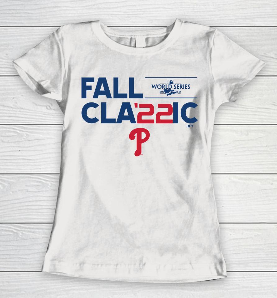 Mlb Philadelphia Phillies Fall Classic 2022 World Series Icon Women T-Shirt