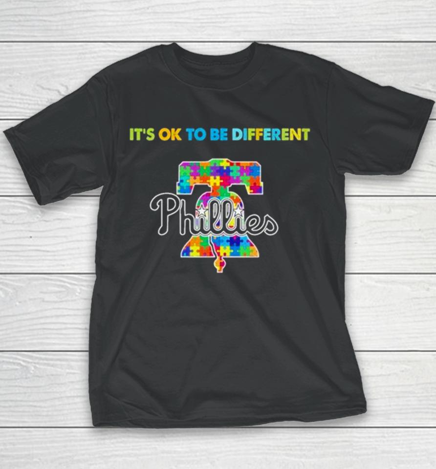 Mlb Philadelphia Phillies It’s Ok To Be Different Autism Youth T-Shirt