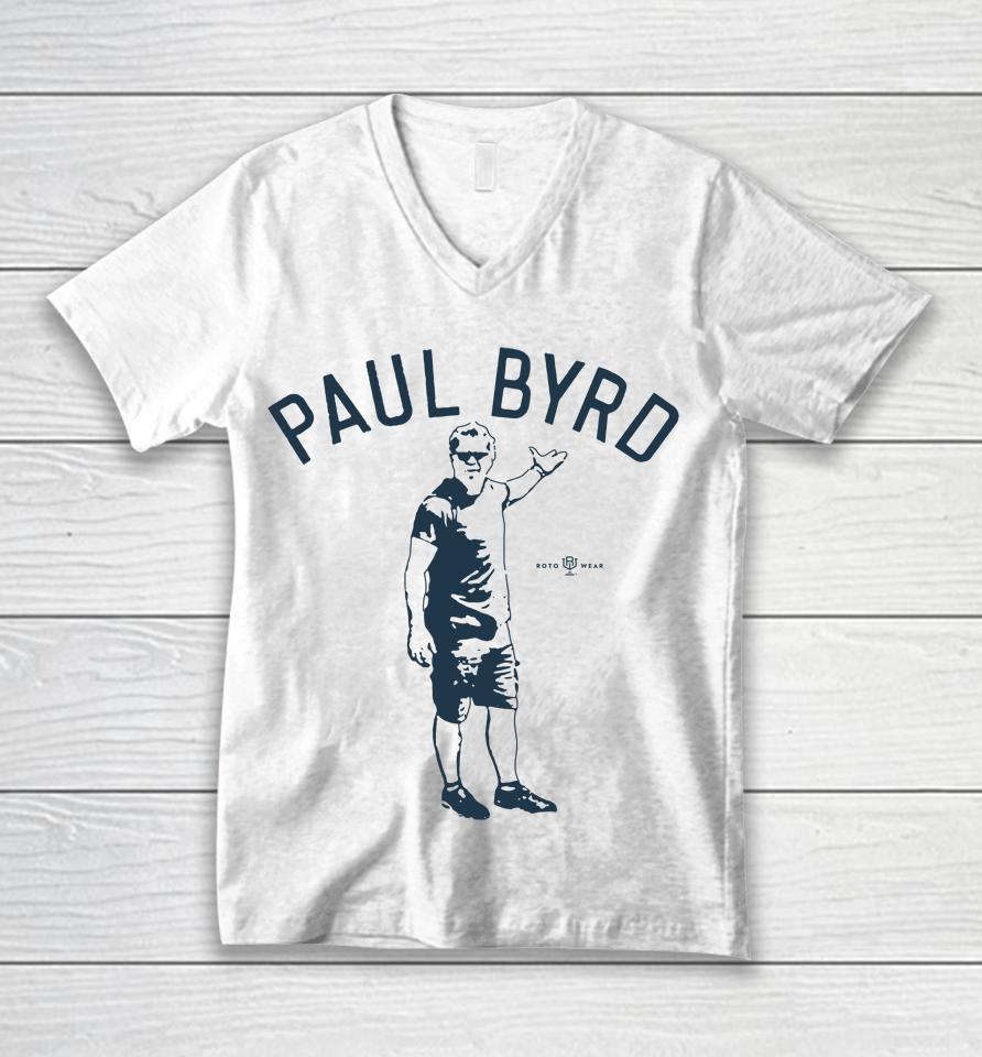 Mlb Press Box Rotowear Store Paul Byrd Unisex V-Neck T-Shirt