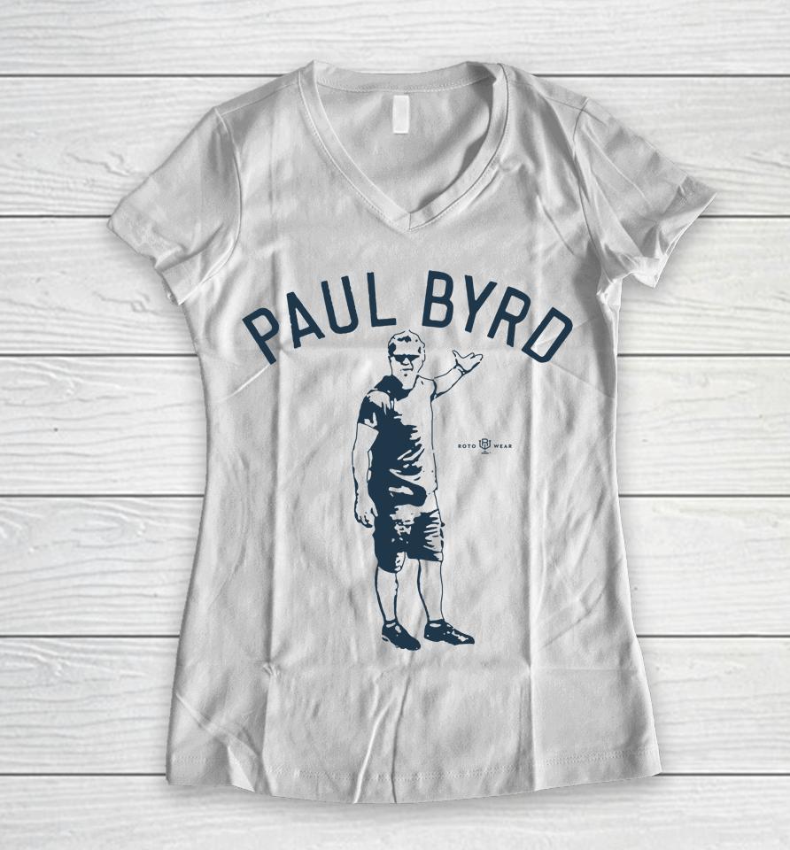 Mlb Press Box Rotowear Store Paul Byrd Women V-Neck T-Shirt