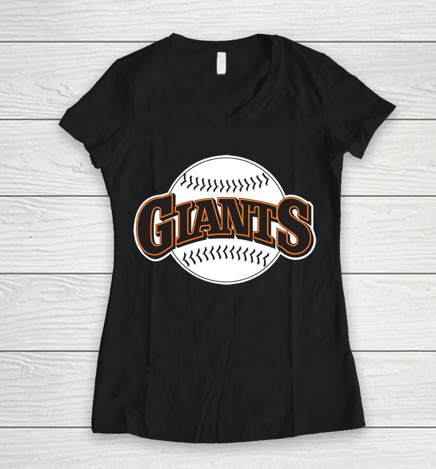 Mlb San Francisco Giants Fanatics Black Cooperstown Collection Women V-Neck T-Shirt