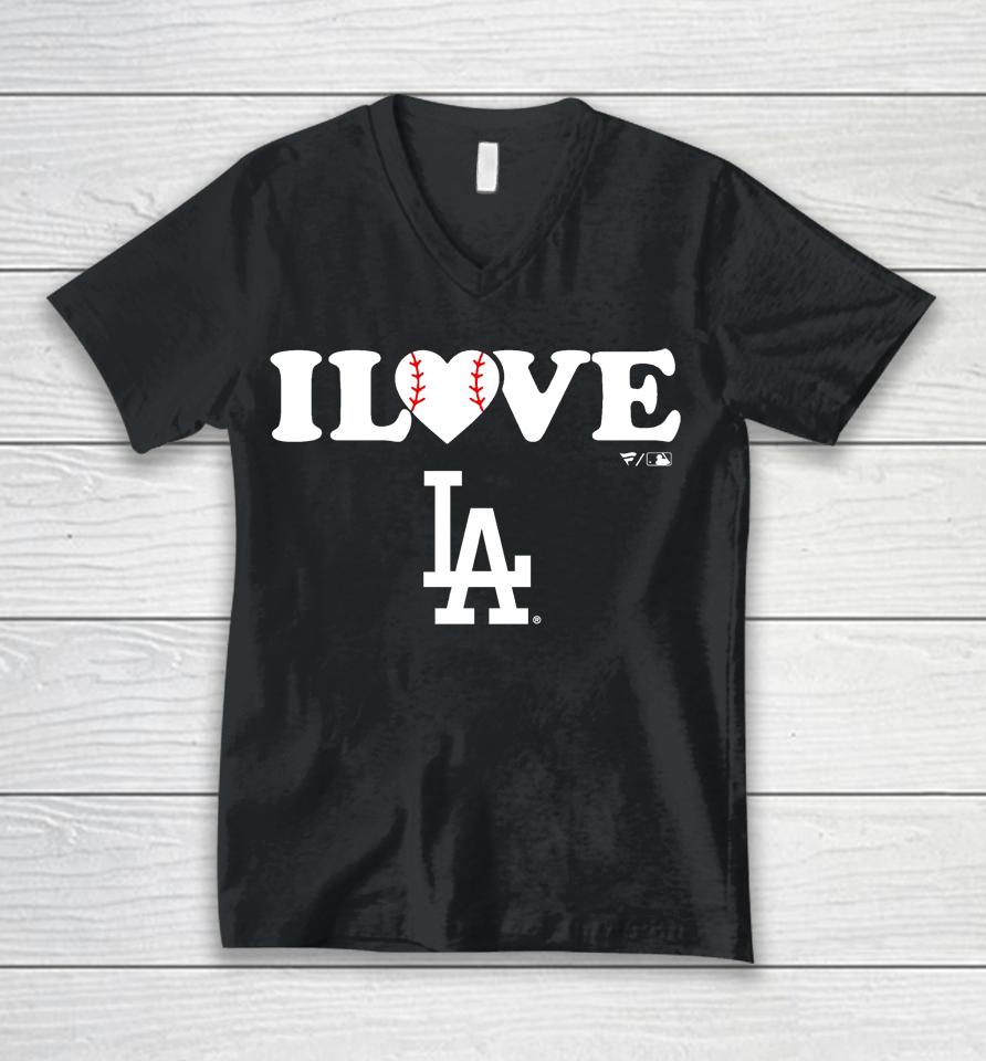 Mlb Shop Los Angeles Dodgers Fanatics I Love La Unisex V-Neck T-Shirt