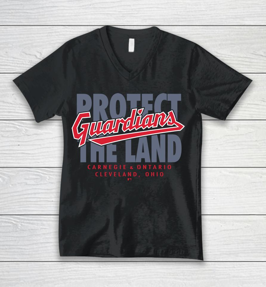 Mlb Shop Men's Cleveland Guardians Protect The Land Unisex V-Neck T-Shirt