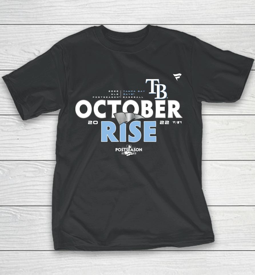 Mlb Shop October Rise Tampa Bay Rays Fanatics Branded 2022 Postseason Locker Room Youth T-Shirt