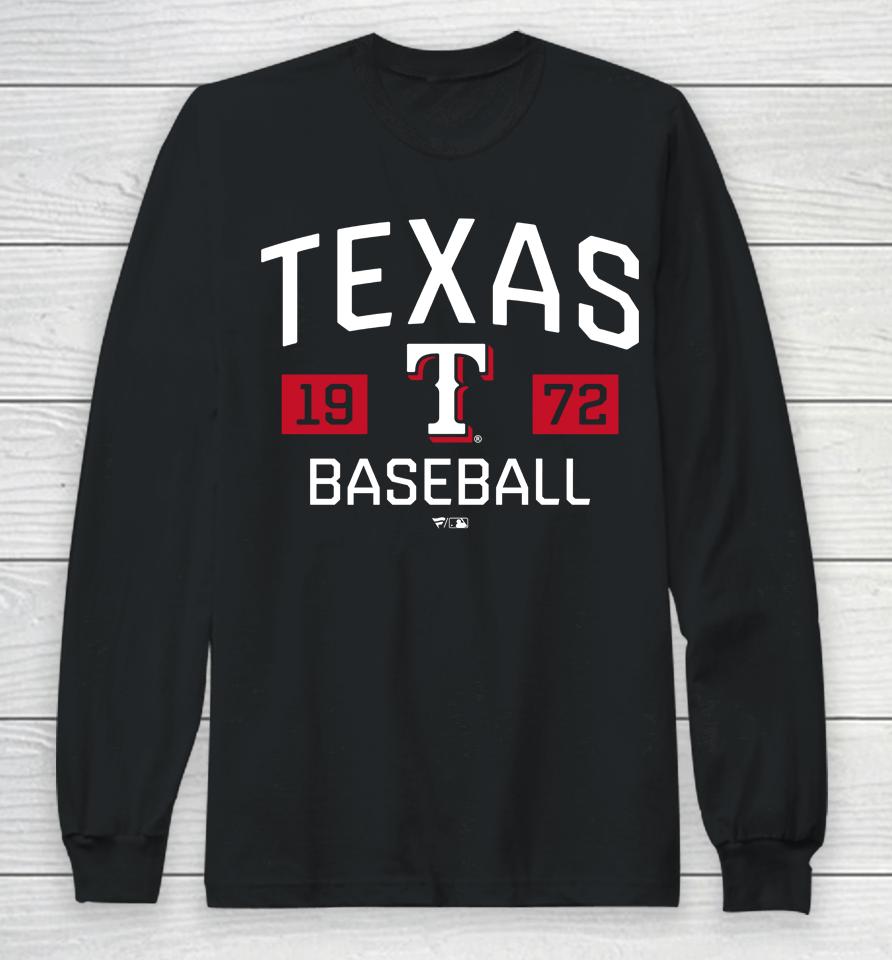 Mlb Shop Texas Rangers Fanatics Branded Royal Chip In Long Sleeve T-Shirt