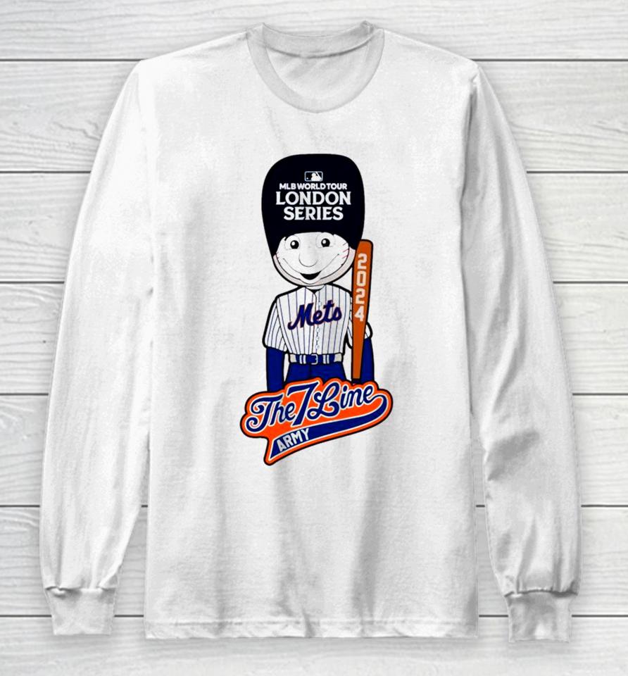 Mlb World Tuor London Series 2024 New York Mets The 7 Line Army Baseball Long Sleeve T-Shirt