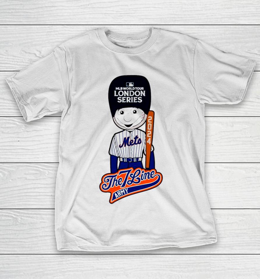 Mlb World Tuor London Series 2024 New York Mets The 7 Line Army Baseball T-Shirt