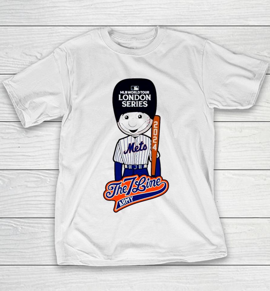 Mlb World Tuor London Series 2024 New York Mets The 7 Line Army Baseball Youth T-Shirt