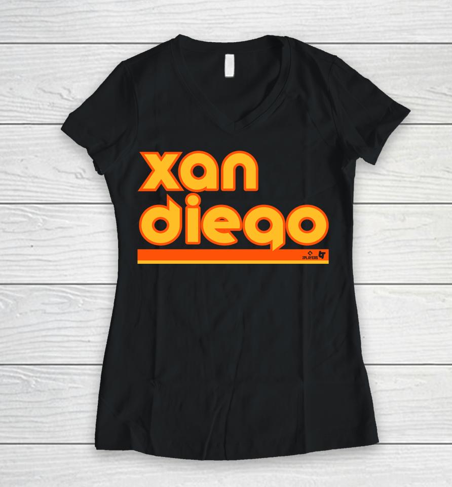 Mlb Xan Diego Retro Xander Bogaerts Women V-Neck T-Shirt