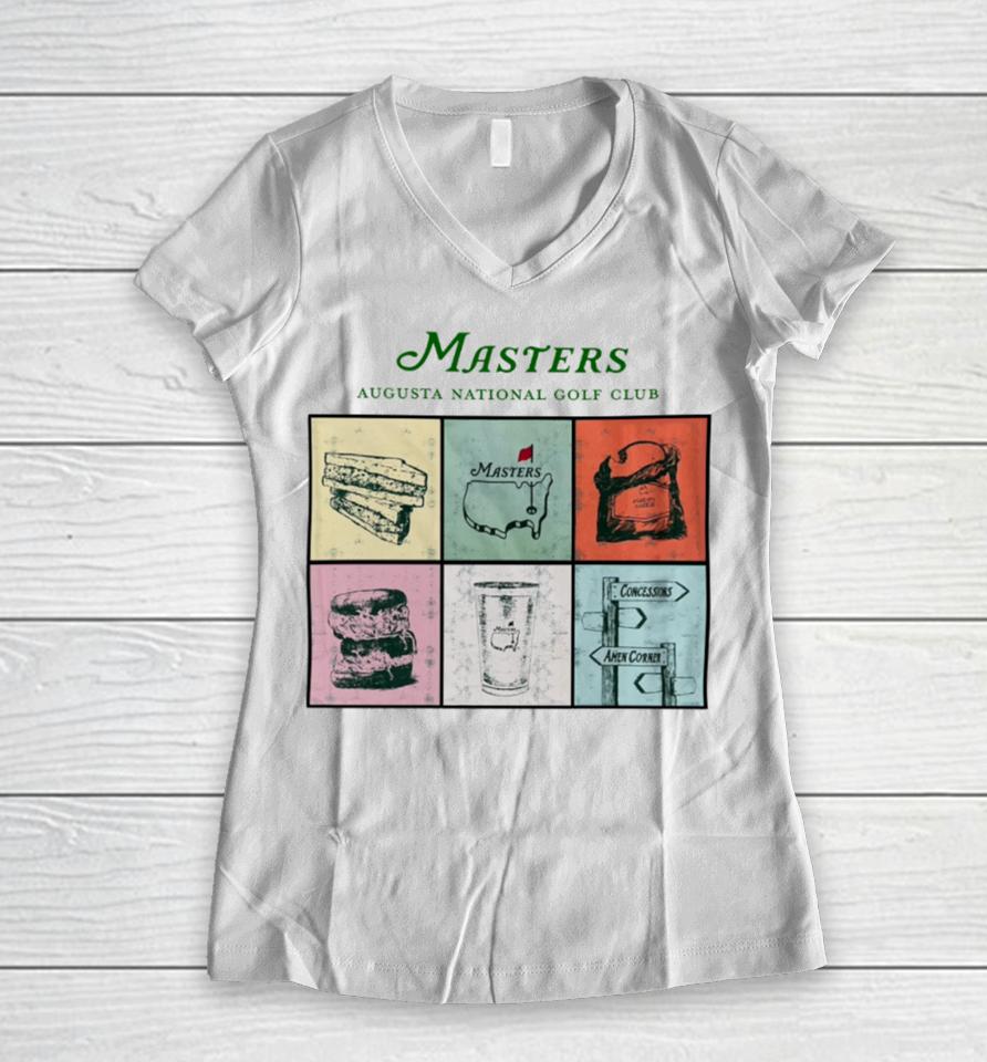 Mmogolf Store Masters Augusta National Golf Club T Shirt Adam Stanley Women V-Neck T-Shirt