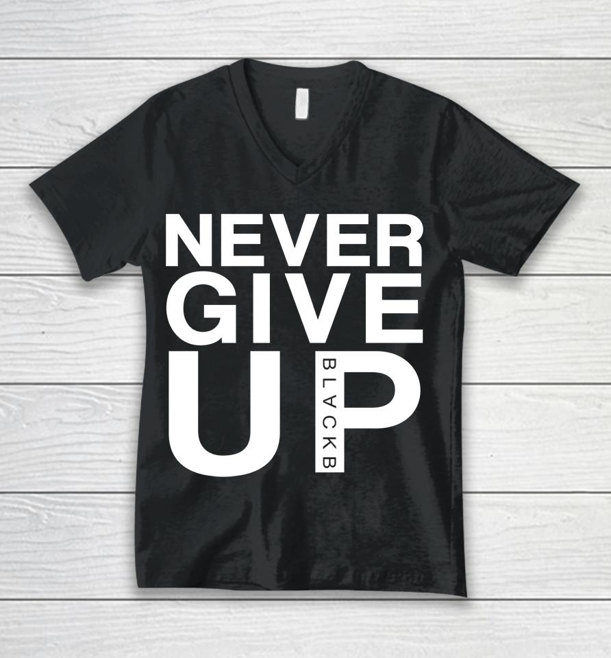 Mo Salah Never Give Up Black B Unisex V-Neck T-Shirt