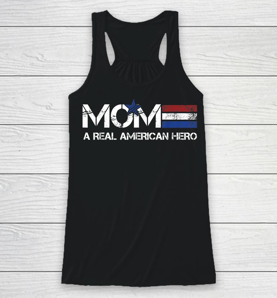 Mom A Real American Hero Racerback Tank
