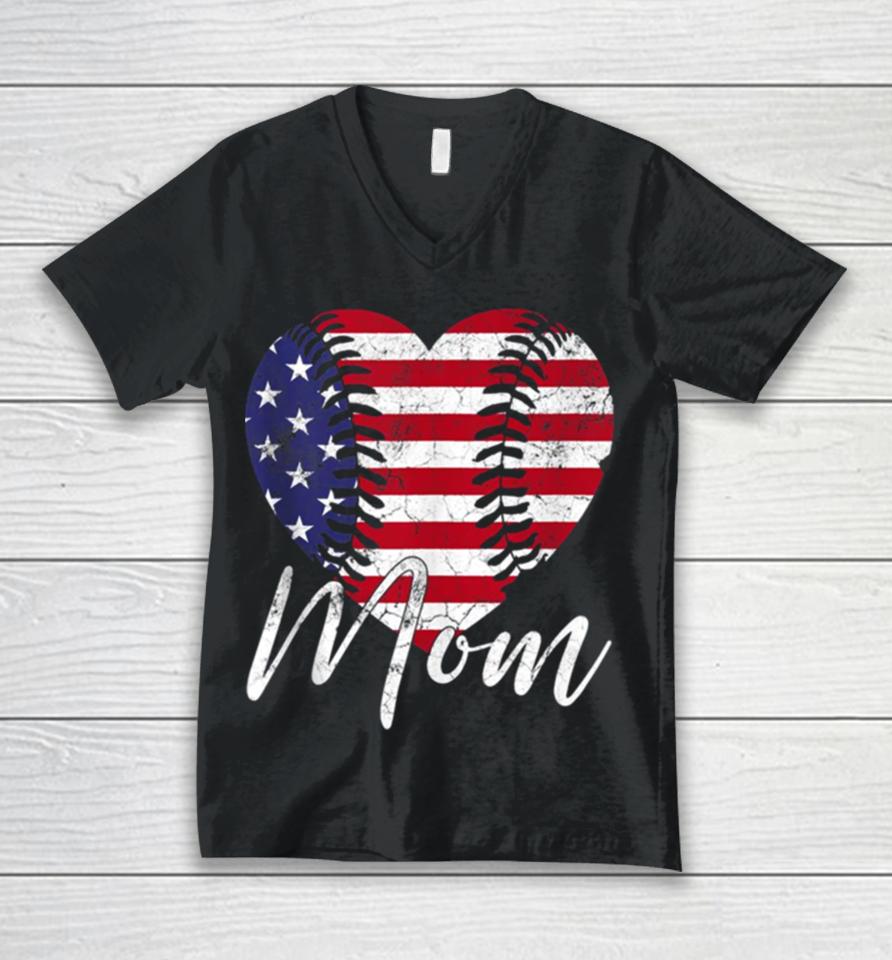 Mom Baseball Softball Mother’s Day Unisex V-Neck T-Shirt